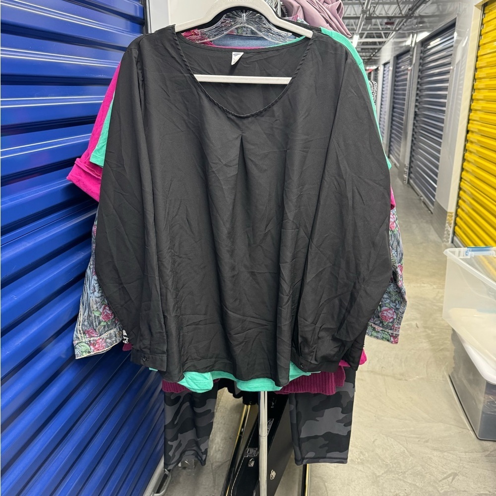 Old Navy | Black Chiffon Tulip Back Top | size xxl